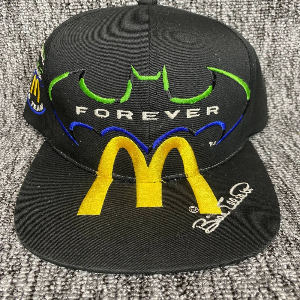 VTG 1995 Batman Forever McDonalds Bill Elliott NASCAR Hat AJD Snapback Cap NWT